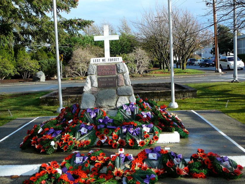 Langley, BC, Cenotaph after the Remembrance Day ceremony, 2007 
